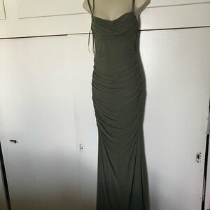 Windsor Olive Green Ruched Prom Dress